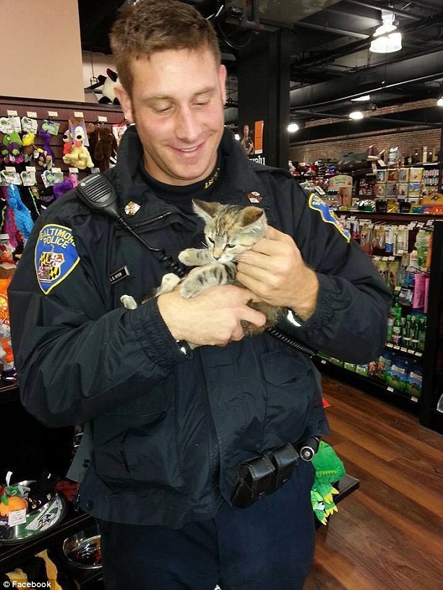 Teasing: While he's fielding a steady stream of marriage proposals from his female fans, he said his fellow officers have responded to his newfound fame by jokingly nicknaming him 'cat man'