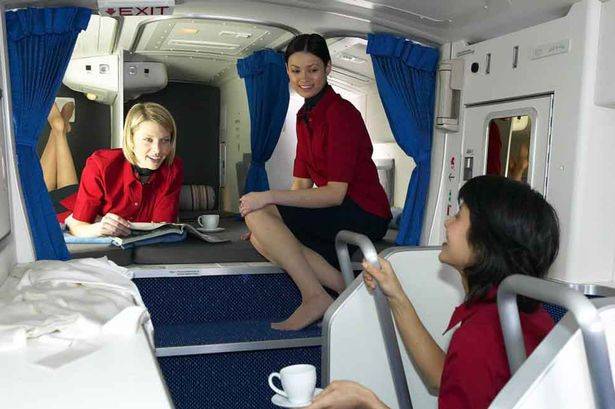 Inside air stewards bedrooms.