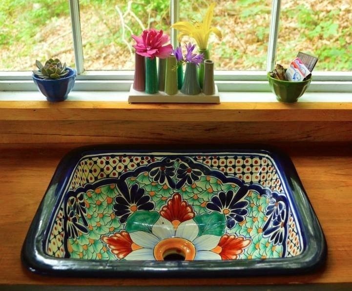 He made great use of a Mexican terra cotta sink.