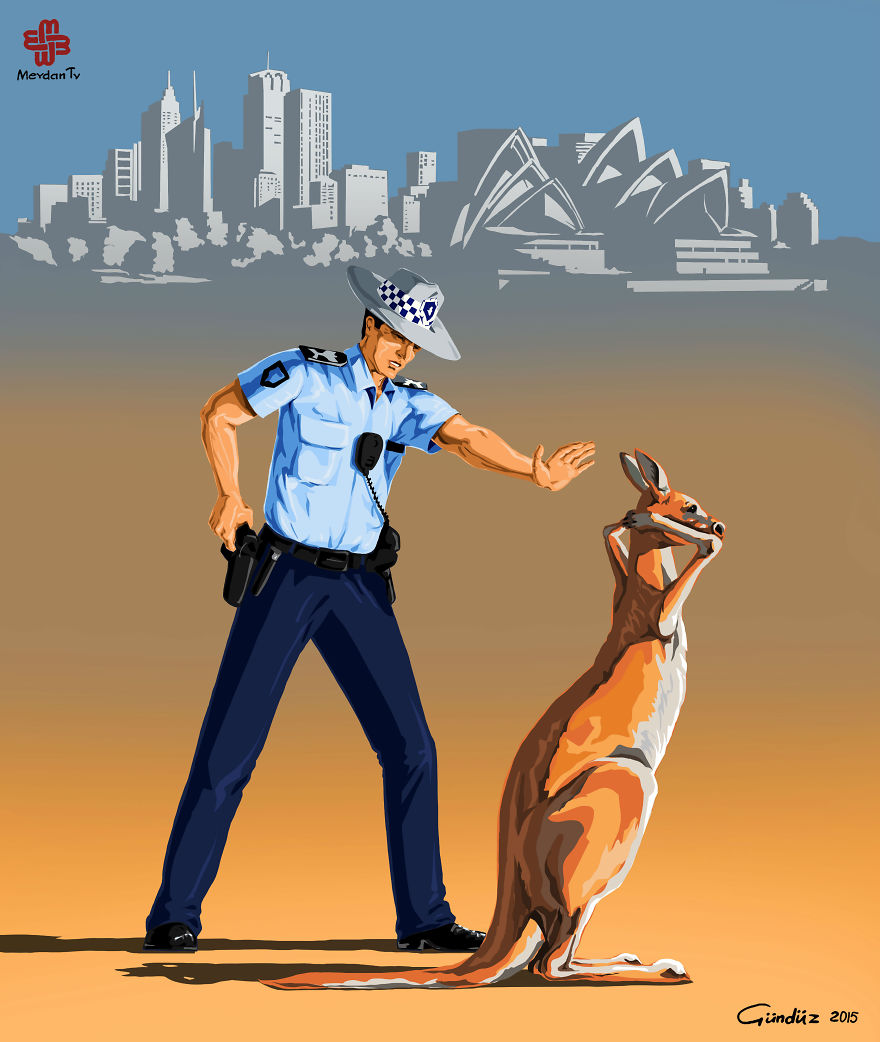 มาชม "16ภาพการ์ตูนตลกร้ายที่เสียดสีการทำงานของตำรวจในแต่ละประเทศ" ได้อย่างเจ็บแสบสุดๆ!!