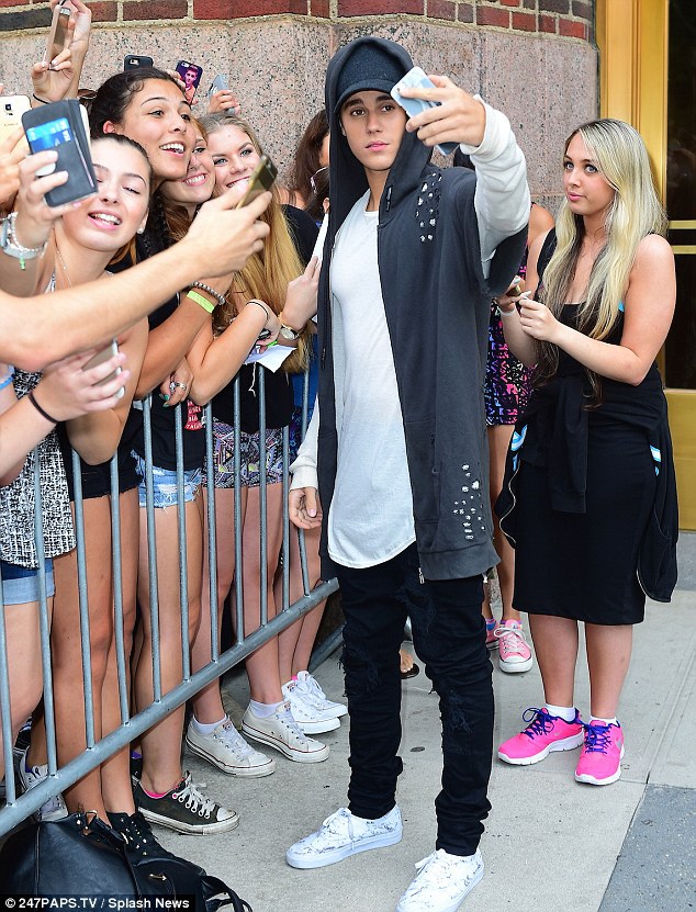 Down and out? Justin was perhaps a little tired after his impressive show at the Billboard Hot 100 Festival at nearby Nikon at Jones Beach Theater on Sunday night