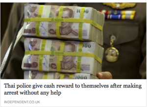 ฮาทั่วโลก สื่อนอกทุกสำนักตีข่าวตำรวจไทยมอบเงินให้ตัวเอง