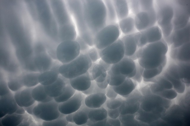 These are mammatus clouds.