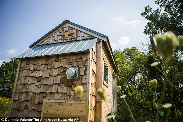 Cerk learned how to make the dwelling from YouTube tutorials. It has a compost toilet and solar panels to power laptop chargers and a stove