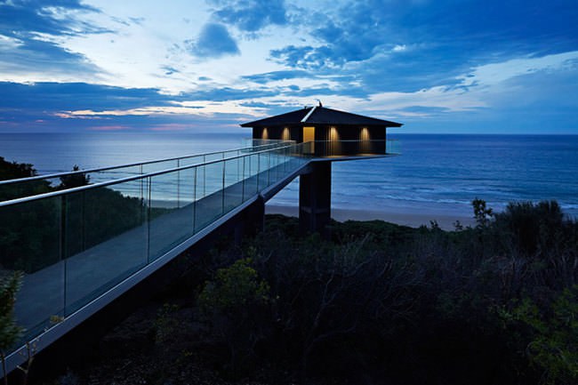 In Australia, a beach house appears to be floating in mid-air9