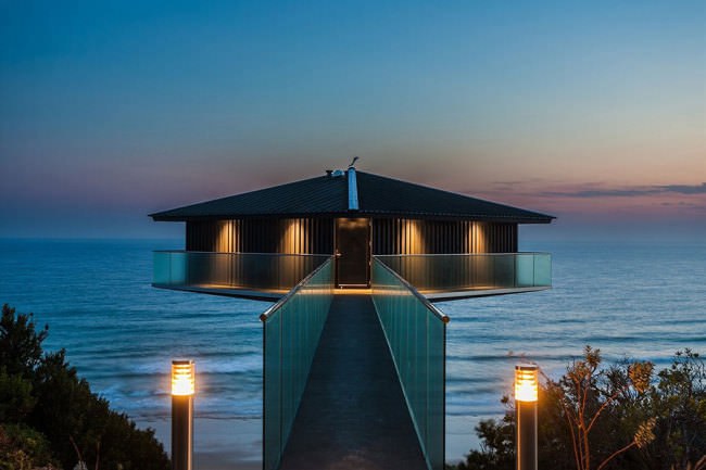 In Australia, a beach house appears to be floating in mid-air11
