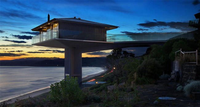 In Australia, a beach house appears to be floating in mid-air7