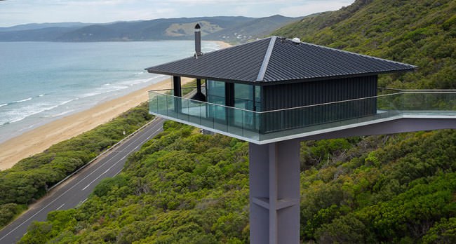 In Australia, a beach house appears to be floating in mid-air2