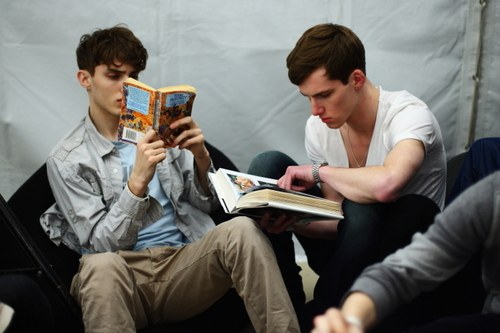 cuteboy reading book