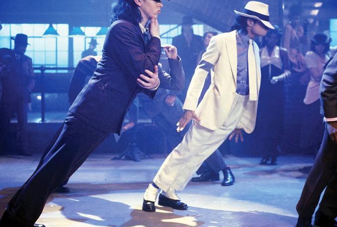 The iconic Anti-gravity Lean, first performed on Smooth Criminal, and very smoothly