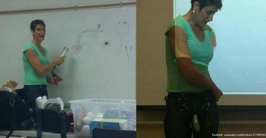 These pictures were taken from a phone camera by a 6th grader while their professor conducted the class. 