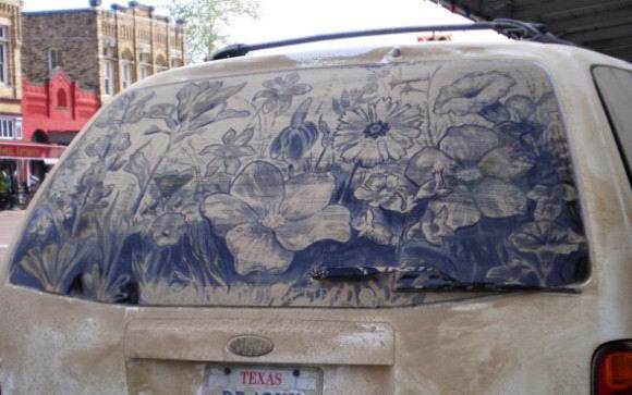 ศิลปะจากขี้ฝุ่นบนรถ โคตรเจ๋ง